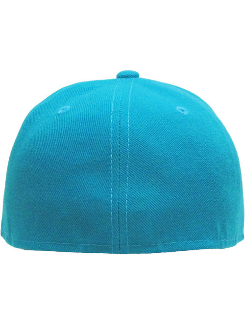 Solid Flat Brim Bill Fitted Baseball Cap
