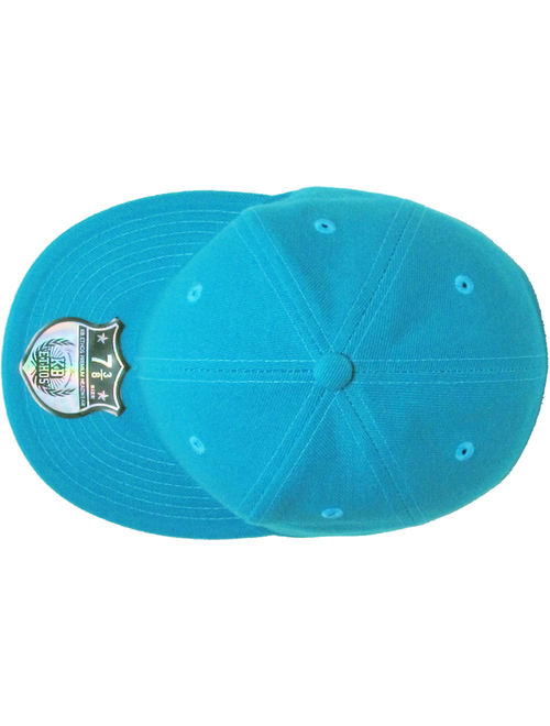 Solid Flat Brim Bill Fitted Baseball Cap