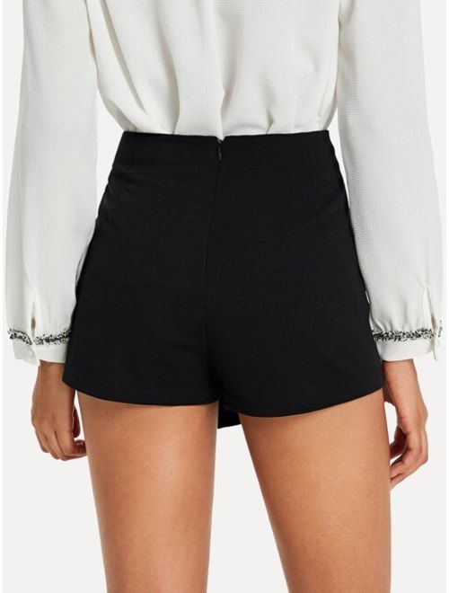 Shein Wrap Solid Knot Shorts