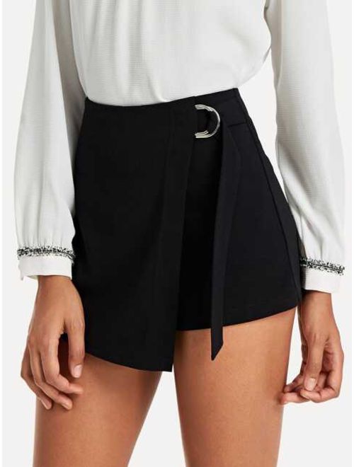 Shein Wrap Solid Knot Shorts