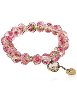 Women's Tzarina Pink Beads Stretch Bracelet