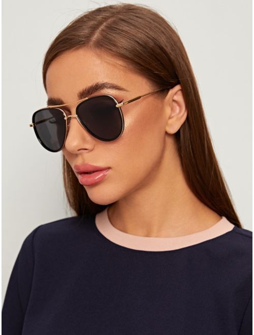 Shein Top Bar Metal Frame Sunglasses