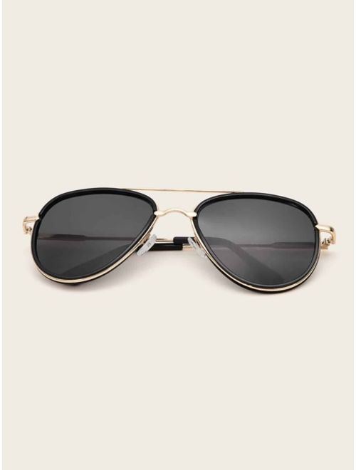 Shein Top Bar Metal Frame Sunglasses