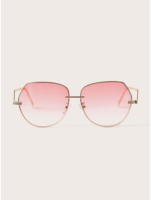 Shein Polygon Metal Frame Tinted Lens Sunglasses