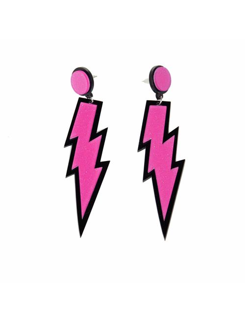MIAIULIA Women Fashion Retro 1980s Style Neon Costume Earring