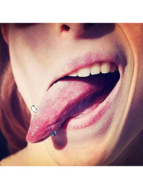 CrazyPiercing 100Pcs 14G Acrylic Tongue Rings, Multi Color Assortment Flexible Tongue Rings Barbells Mix Piercing