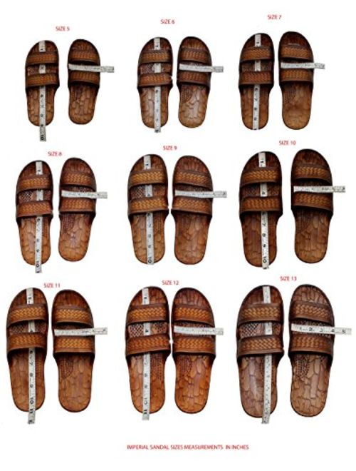Rubber Double Strap Jesus Sandals By Imperial Hawaii for Women Men and Teens (Womens Size 9, Mens size 7.Brown)