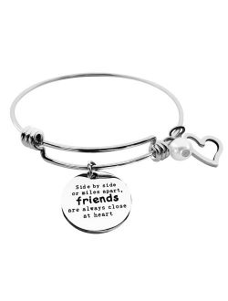 ALoveSoul Best Friends Bracelet - Side by Side Or Miles Apart Friend Bracelet - Long Distance Friendship Gifts