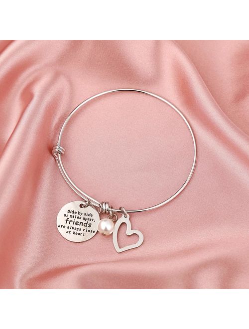 ALoveSoul Best Friends Bracelet - Side by Side Or Miles Apart Friend Bracelet - Long Distance Friendship Gifts