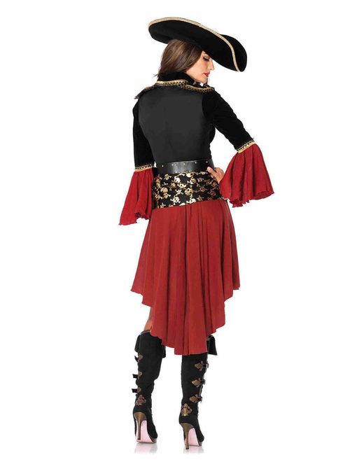Leg Avenue Women's 2 Piece Cruel Seas Captain Pirate Costume