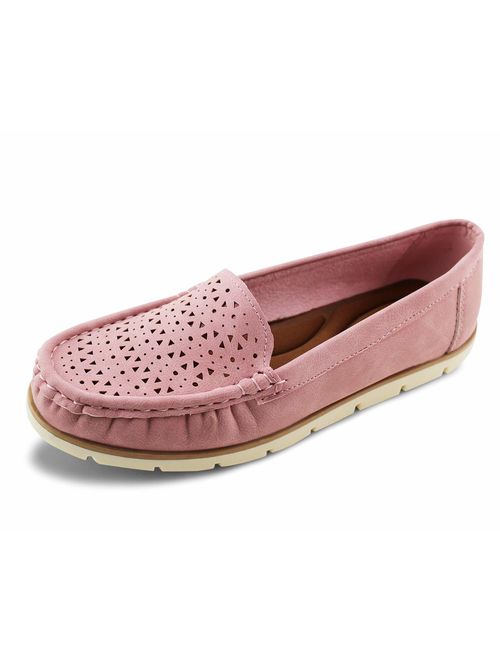 Jabasic Womens Penny Loafers Breathable Slip on Flat Shoes Moccasins
