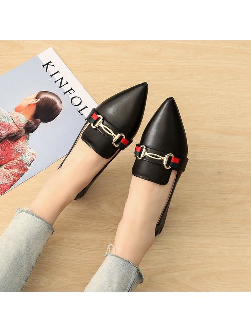 Modenpeak Womens Classic Pointy Toe Ballet Flats Slip On Comfort Dress Shoes