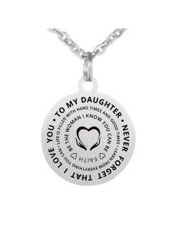 CraDiabh Family Friend to My Daughter Necklace Love Stainless Waterproof Chains Birthday Necklace Gift Daughter