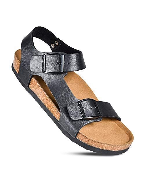 AEROTHOTIC - Comfortable and Arch Support Strappy Footbed Leather Sandals for Women