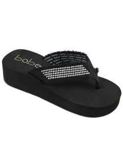 Bobee Women's Fashion Platform Wedge Thong Flip Flops Sandals