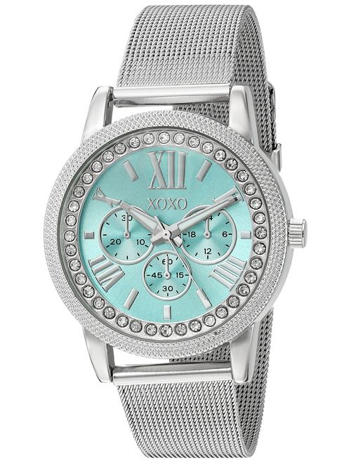 XOXO Women's Stainless Steel Analog-Quartz Watch with Alloy Strap, Silver, 17 (Model: XO5899)