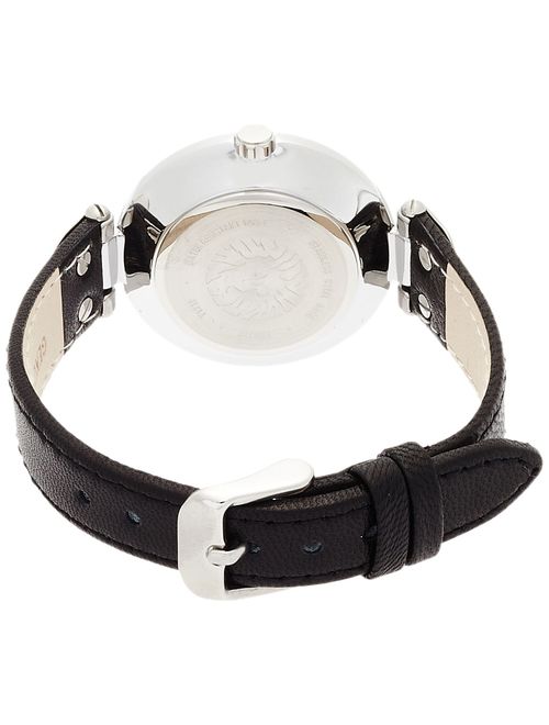 Anne Klein 109169WTBK Round Dial Leather Strap Watch