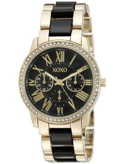 XOXO Women's XO5874 Gold-Tone and Black Bracelet Watch