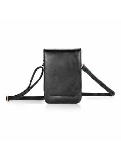 Bosam Iphone xs 8 plus purses, Soft Leather Cellphone Bags Crossbody for woman with Shoulder Strap Touch View Window