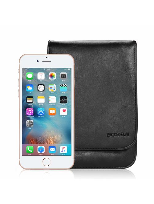 Bosam Iphone xs 8 plus purses, Soft Leather Cellphone Bags Crossbody for woman with Shoulder Strap Touch View Window