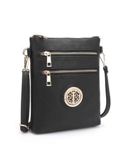 Small Crossbody Bag Multi Zipper Pockets Messenger Bag Lightweight Shoulder Bag Functional Purse