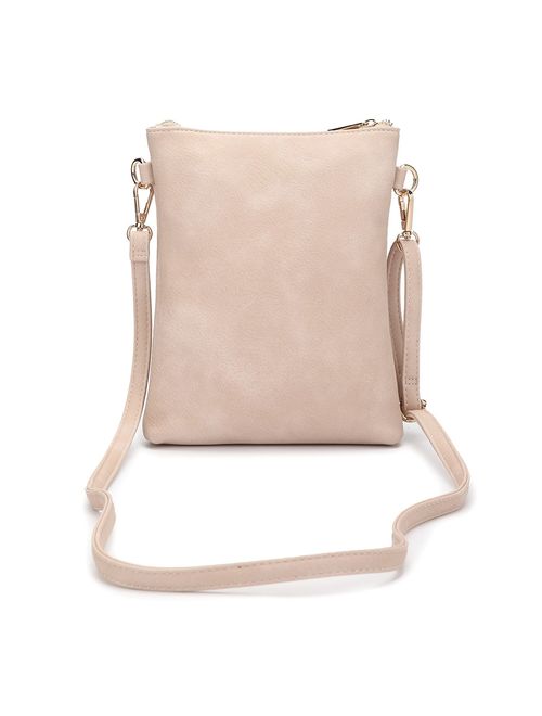 Dasein Small Crossbody Bag Multi Zipper Pockets Messenger Bag Lightweight Shoulder Bag Functional Purse