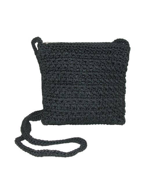 CTM Women's Crochet Crossbody Handbag