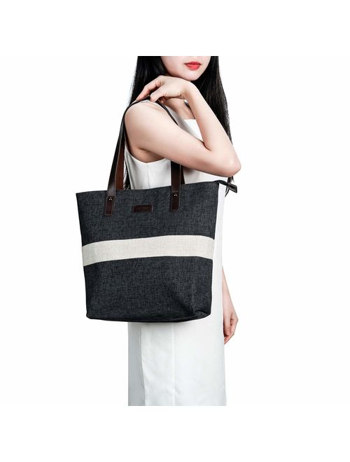 Lamyba Tote Bag for Women, Shoulder Tote Bag Purse Handbag for Work Travel Shopping, Medium and Large Size