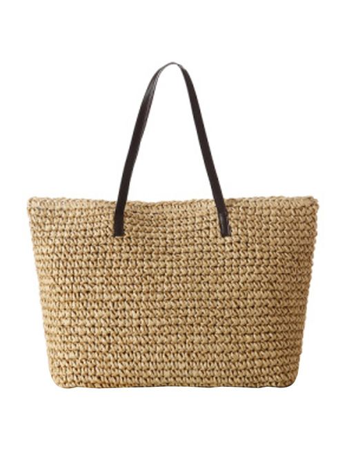 ILISHOP Women's Classic Woven Straw Tote Summer Beach Weaving Handbag Shoulder Bag