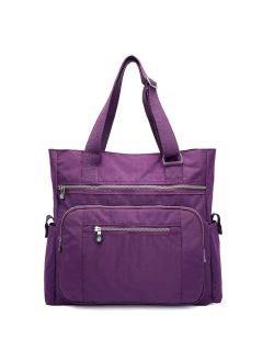 Mfeo Womens Multi Pockets Adjustable Nylon Large Tote Shoulder Work Bag Handbags