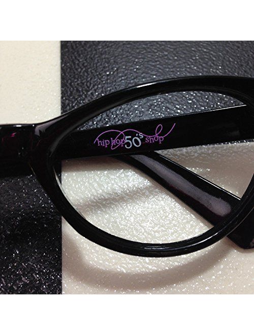 Hip Hop 50s Shop Womens Cat Eye Rhinestone Glasses