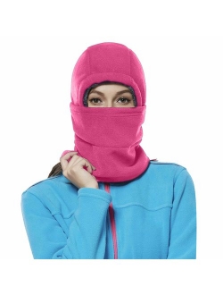 Balaclava Fleece Hood for Women Kids Thick Ski Face Mask Hat Cold Weather Winter Warmer Windproof Adjustable Cycling