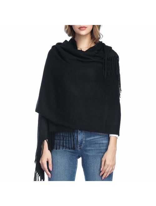 Extra Large Thick Soft Cashmere Wool Shawl Wraps for Women - PoilTreeWing Pashmina Scarf