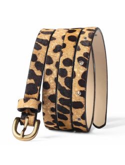 Leopard Print Belt Women's fashion leather Waist Belt Ladies Haircalf Belt Casual Waistband