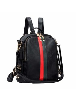 Mynos Fashion Backpack Bag Purse For Women Leather Mini Rucksack Zipper Travel Daypack Ladies Shoulder Bag Tote