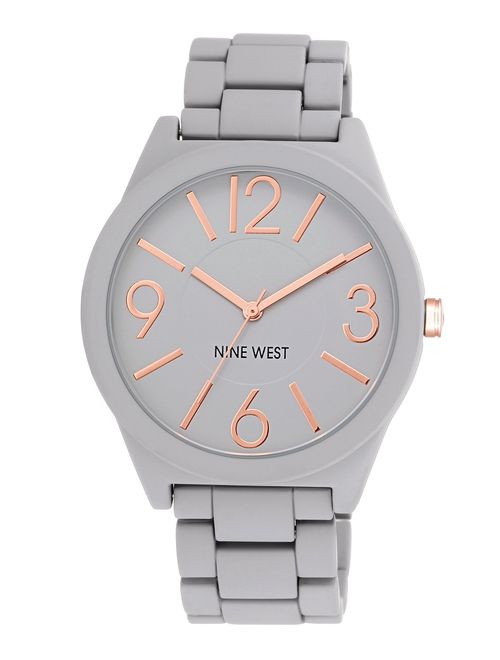 Nine West Women's NW/1678GYRG Watchme Analog Display Japanese Quartz Grey Bracelet Watch
