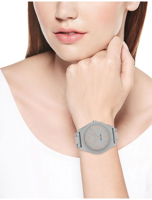 Nine West Women's NW/1678GYRG Watchme Analog Display Japanese Quartz Grey Bracelet Watch