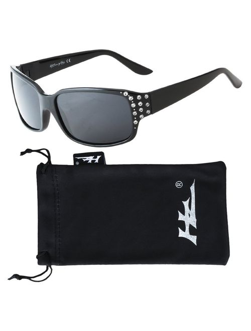 Polarized Sunglasses for Women - Premium Fashion Sunglasses - HZ Series Diamante Womens Designer Sunglasses