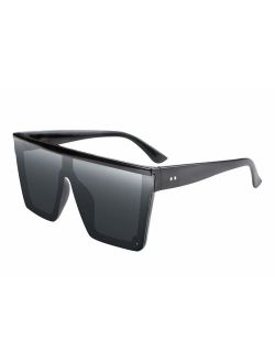 FEISEDY Fashion Oversize Siamese Lens Sunglasses Women Men Succinct Style UV400 B2470