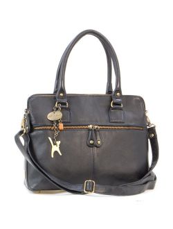 Catwalk Collection Handbags - Women's Vintage Leather Tote - Shoulder/Cross Body Bag - Detachable Adjustable Strap - VICTORIA