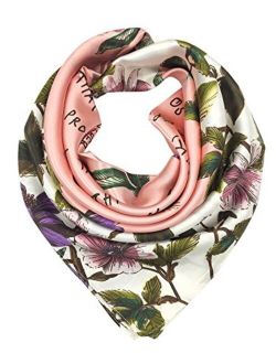YOUR SMILE Silk Feeling Scarf Women's Fashion Pattern & Solid Color Large Square Satin Headscarf