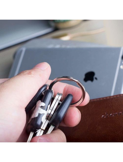 Keychain Rings Key Ring Rustproof, Dog Tag Ring Flat Key Rings Rings Split Keyrings for Home Car Keys Attachment,12 pcs