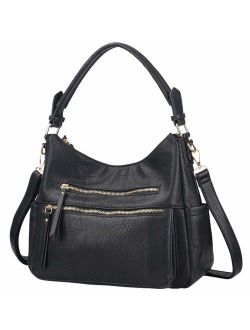 Handbags for Women JOYSON Crossbody Bags PU Leather Hobo Shoulder Bag Multi-pocket Top-Handle Purse