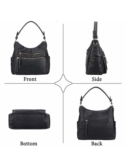 Handbags for Women JOYSON Crossbody Bags PU Leather Hobo Shoulder Bag Multi-pocket Top-Handle Purse