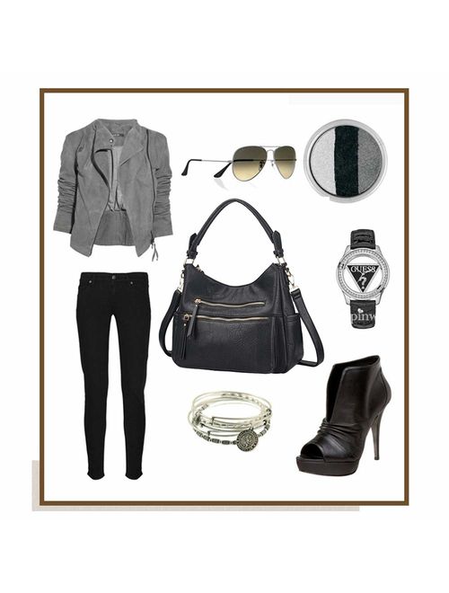 Handbags for Women JOYSON Crossbody Bags PU Leather Hobo Shoulder Bag Multi-pocket Top-Handle Purse