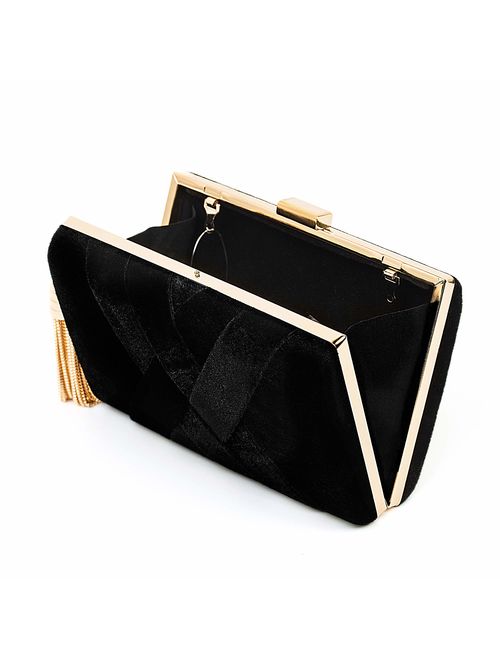 CARIEDO Women's Evening Clutch Bag Stain Fabric Brid al Purse for Wedding Prom Night out Party