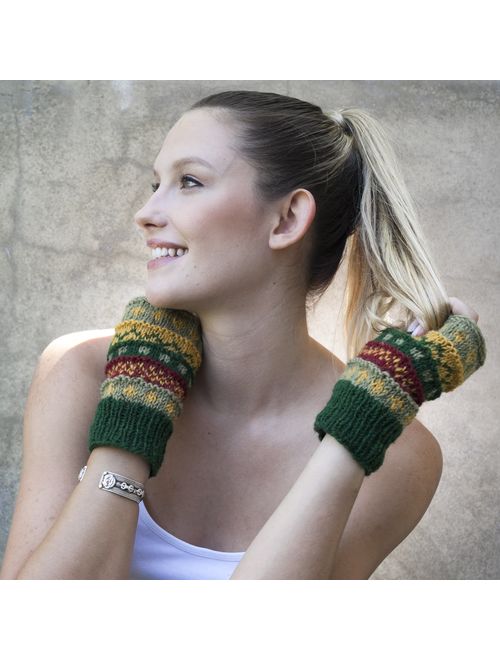 Winter wonder soft fingerless Fleece Lined Hand Knit gloves for typing & driving