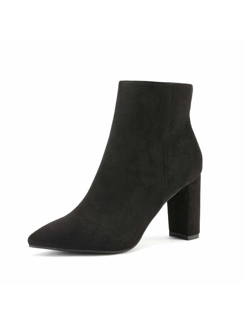DREAM PAIRS Women's Chunky High Heel Ankle Booties