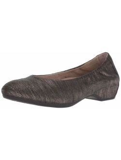 Women's Lisanne Ballet Flat, Pewter Textured Leather, 40 M EU (9.5-10 US)