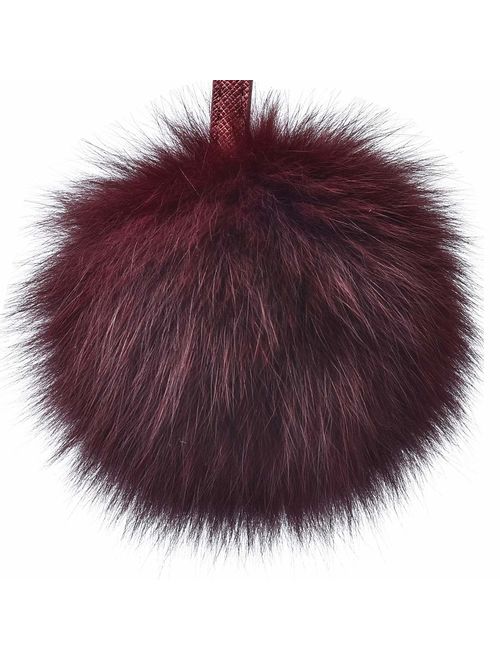 Cute Rabbit Fur Ball Pom Pom Keychain Cityelf Car Key Ring Handbag Tote Bag Pendant Purse Charm